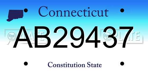 AB29437 Connecticut License Plate