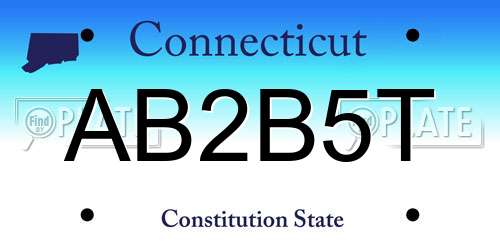 AB2B5T Connecticut License Plate