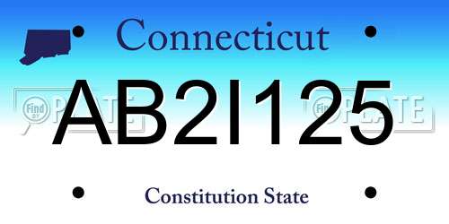 AB2I125 Connecticut License Plate