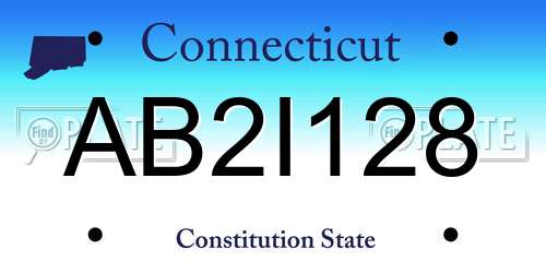 AB2I128 Connecticut License Plate