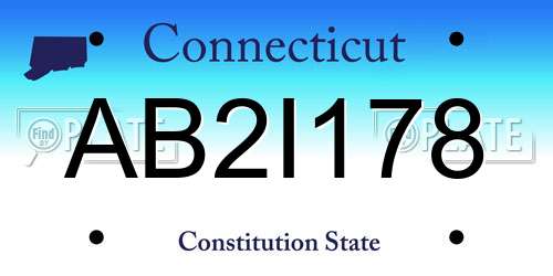AB2I178 Connecticut License Plate