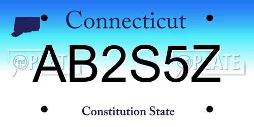 AB2S5Z Connecticut License Plate