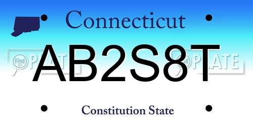 AB2S8T Connecticut License Plate