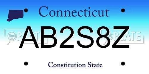 AB2S8Z Connecticut License Plate
