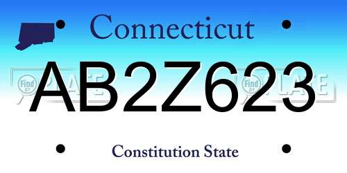AB2Z623 Connecticut License Plate