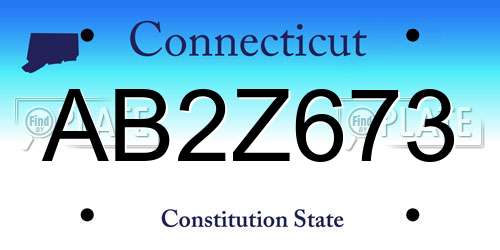 AB2Z673 Connecticut License Plate