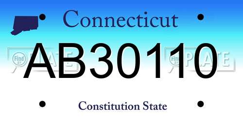 AB30110 Connecticut License Plate