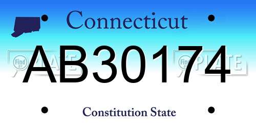 AB30174 Connecticut License Plate
