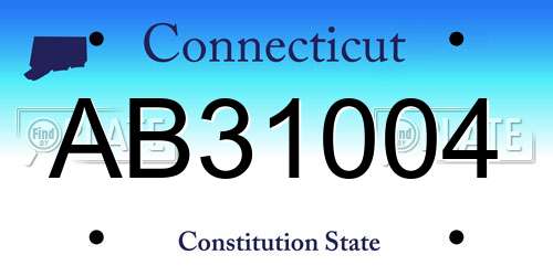 AB31004 Connecticut License Plate