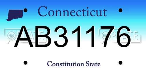 AB31176 Connecticut License Plate