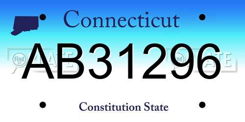 AB31296 Connecticut License Plate