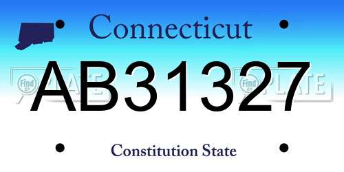 AB31327 Connecticut License Plate