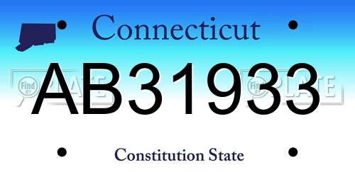 AB31933 Connecticut License Plate