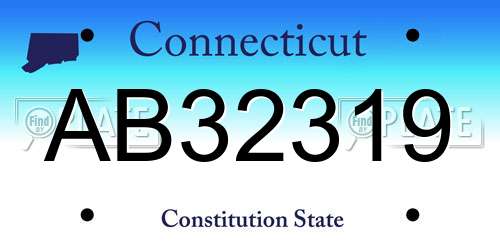 AB32319 Connecticut License Plate