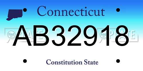 AB32918 Connecticut License Plate
