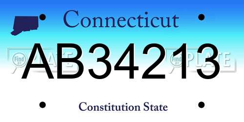 AB34213 Connecticut License Plate