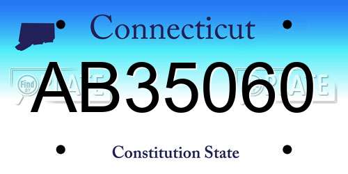 AB35060 Connecticut License Plate