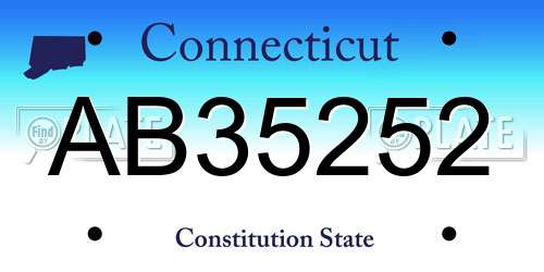 AB35252 Connecticut License Plate