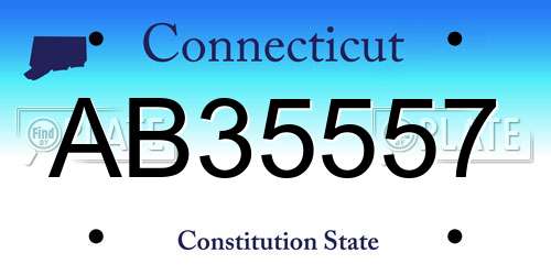 AB35557 Connecticut License Plate