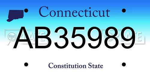 AB35989 Connecticut License Plate