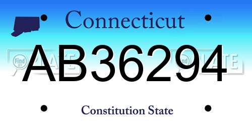 AB36294 Connecticut License Plate