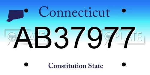 AB37977 Connecticut License Plate