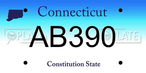AB390 Connecticut License Plate