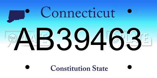 AB39463 Connecticut License Plate