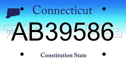 AB39586 Connecticut License Plate