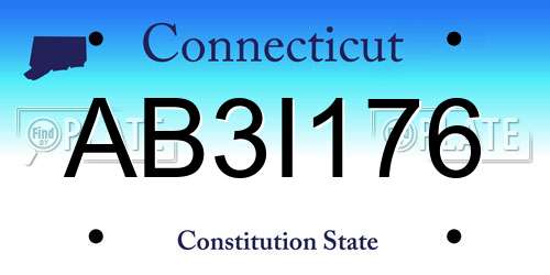 AB3I176 Connecticut License Plate