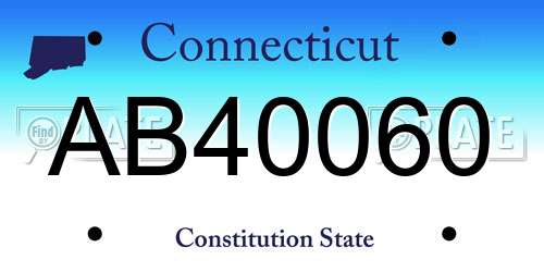 AB40060 Connecticut License Plate
