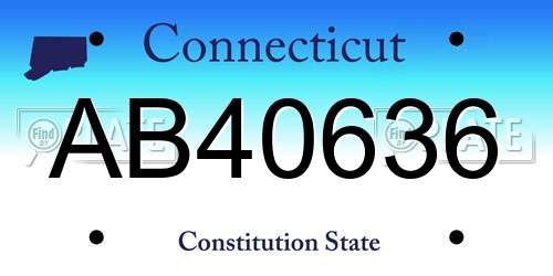 AB40636 Connecticut License Plate