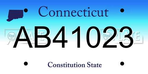 AB41023 Connecticut License Plate