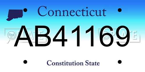 AB41169 Connecticut License Plate