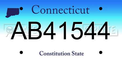 AB41544 Connecticut License Plate