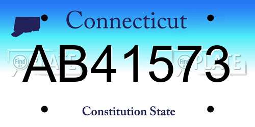 AB41573 Connecticut License Plate