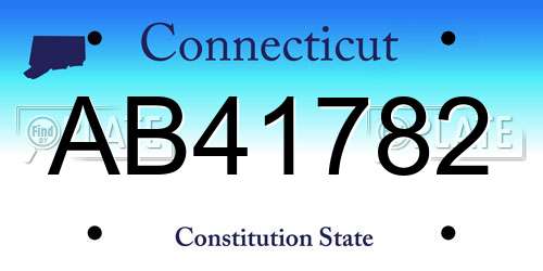AB41782 Connecticut License Plate