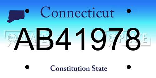 AB41978 Connecticut License Plate