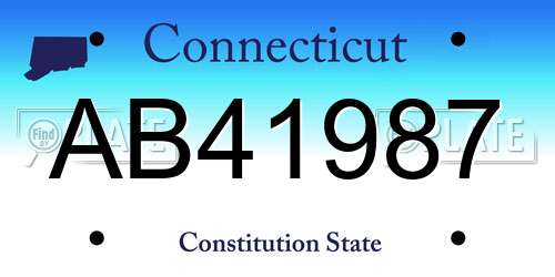 AB41987 Connecticut License Plate