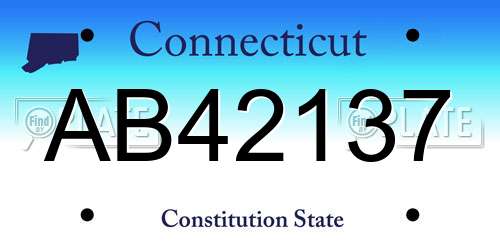AB42137 Connecticut License Plate