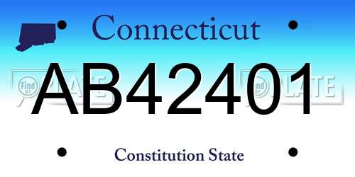 AB42401 Connecticut License Plate