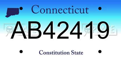 AB42419 Connecticut License Plate