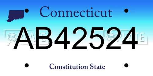 AB42524 Connecticut License Plate