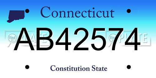 AB42574 Connecticut License Plate