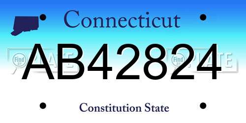 AB42824 Connecticut License Plate