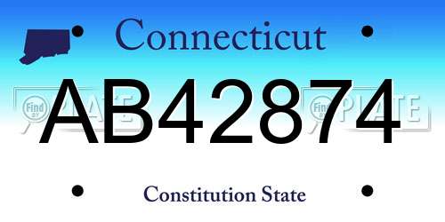 AB42874 Connecticut License Plate