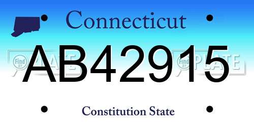 AB42915 Connecticut License Plate