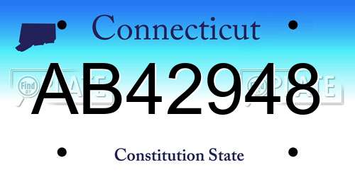 AB42948 Connecticut License Plate