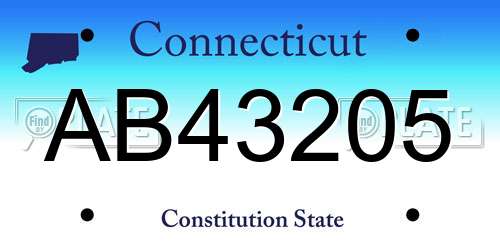 AB43205 Connecticut License Plate