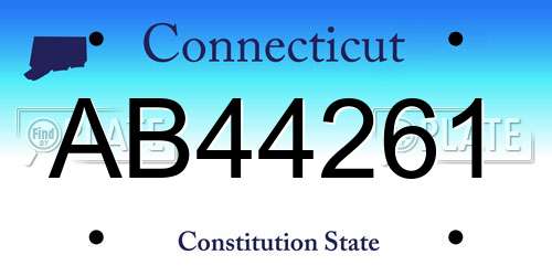 AB44261 Connecticut License Plate